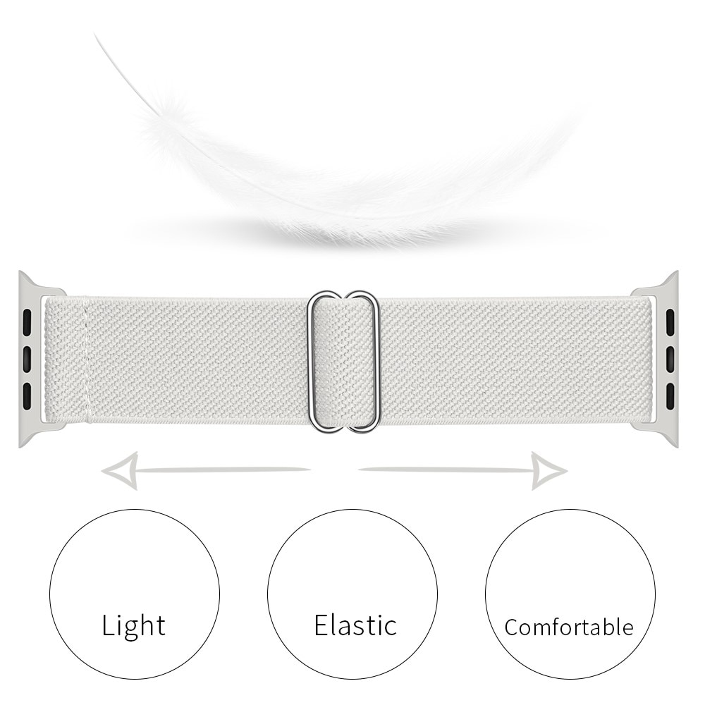 Bracelet extensible en nylon Apple Watch 45mm Series 7, blanc