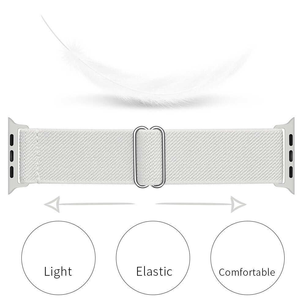 Bracelet extensible en nylon Apple Watch Series 10 46mm, Blanc
