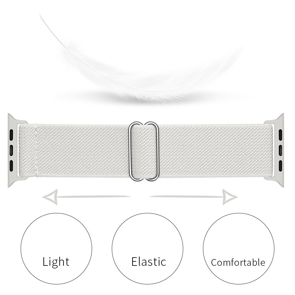 Bracelet extensible en nylon Apple Watch 40mm, blanc