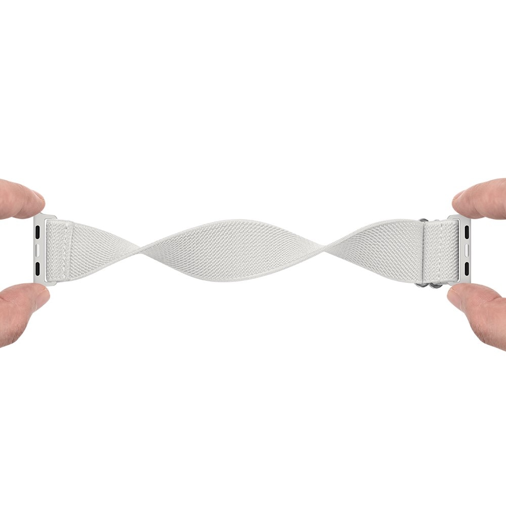 Bracelet extensible en nylon Apple Watch Series 10 46mm, Blanc