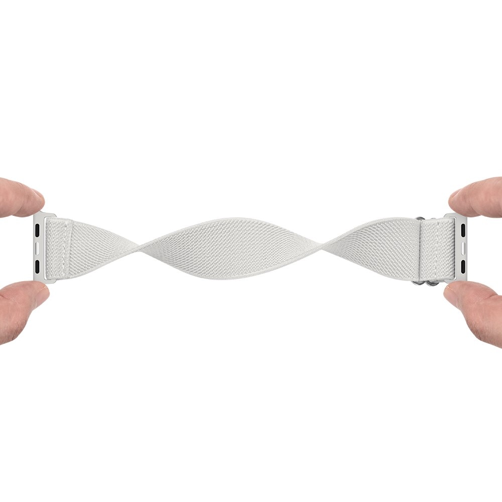 Bracelet extensible en nylon Apple Watch 44mm, blanc