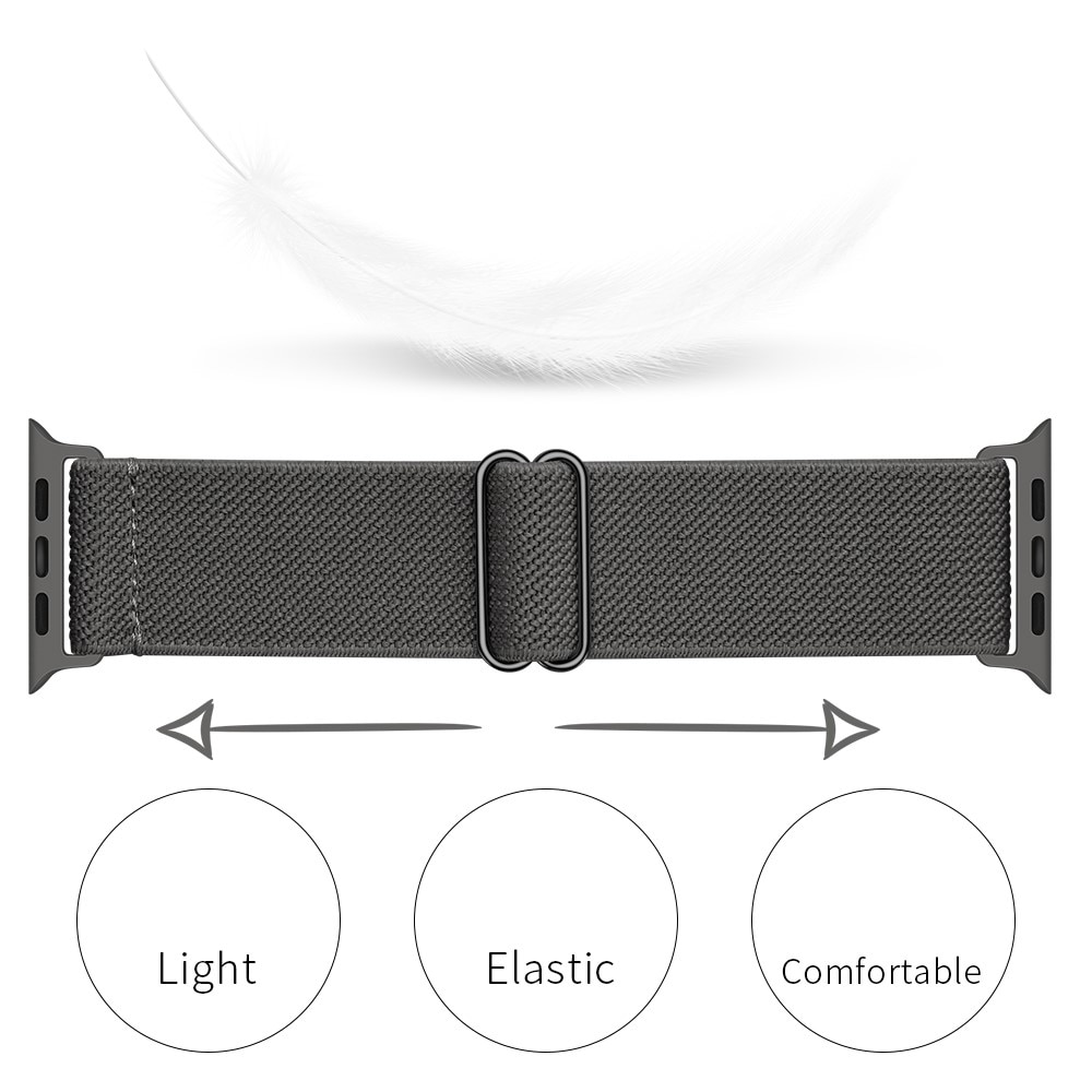 Bracelet extensible en nylon Apple Watch Series 7 41mm, Gris