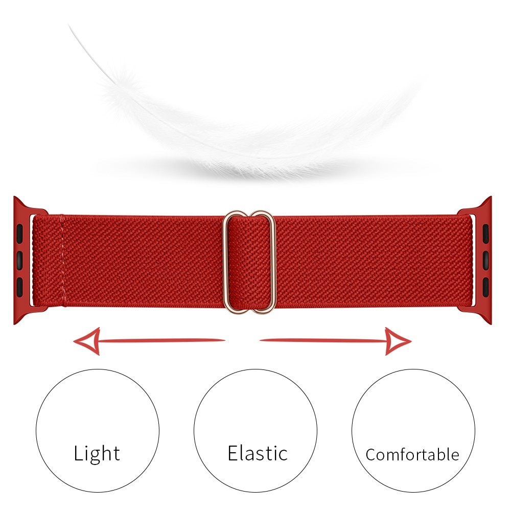 Bracelet extensible en nylon Apple Watch SE 44mm, rouge