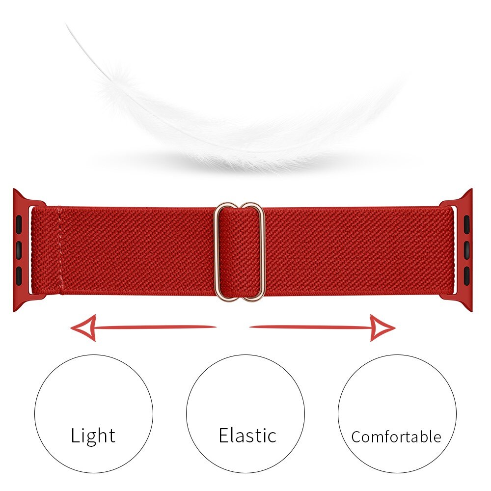 Bracelet extensible en nylon Apple Watch Series 10 46mm, Rouge