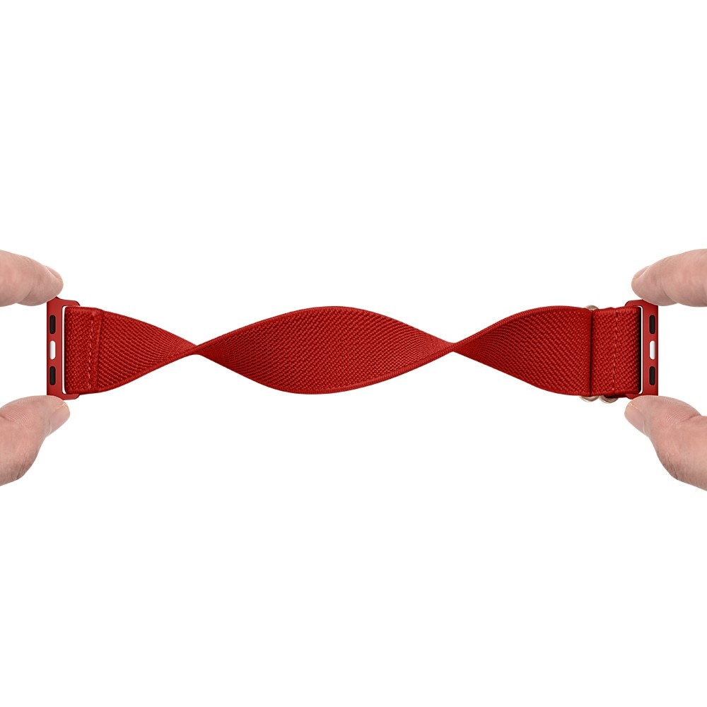 Bracelet extensible en nylon Apple Watch Series 10 46mm, Rouge