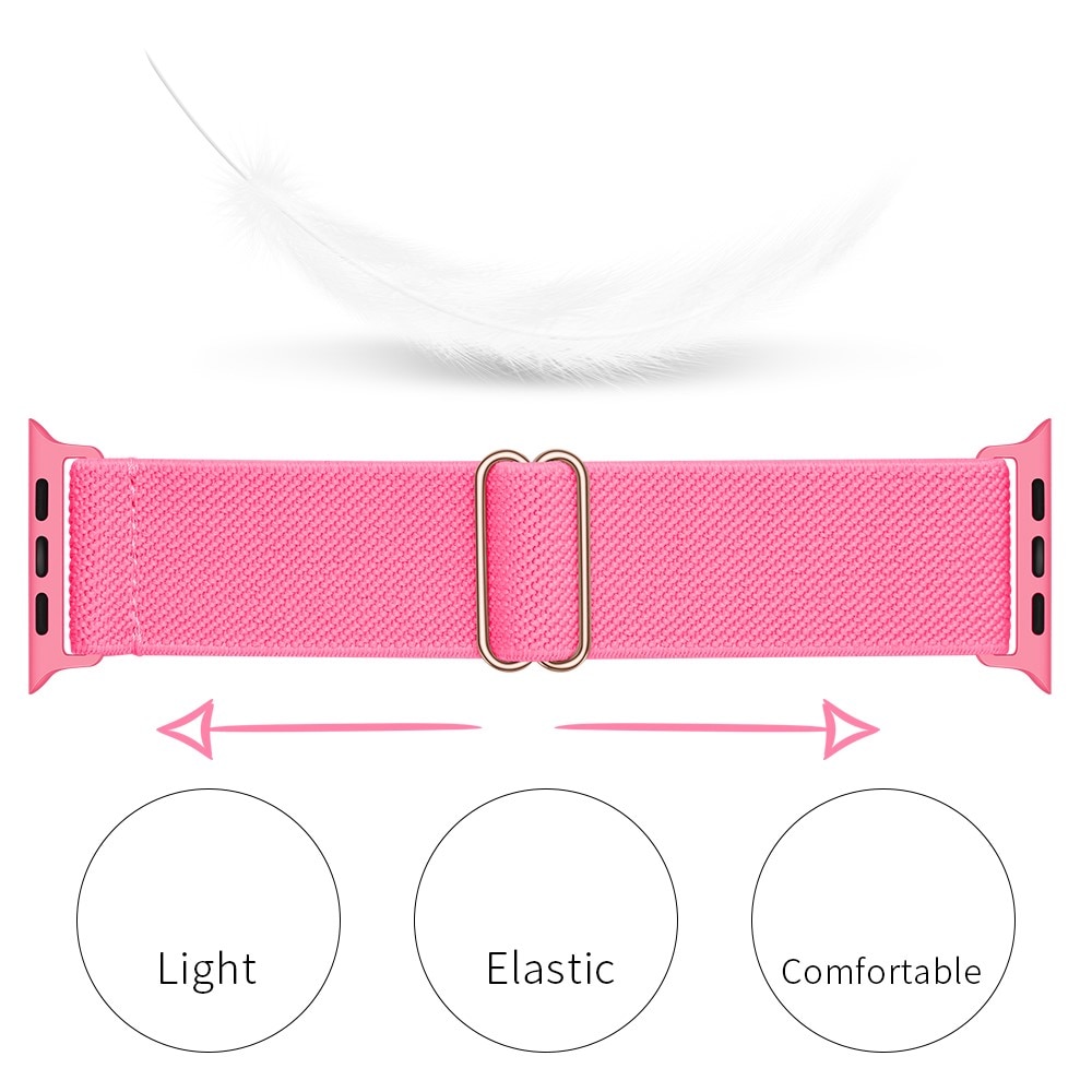 Bracelet extensible en nylon Apple Watch SE 40mm, Rose