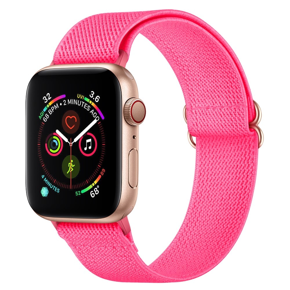 Bracelet extensible en nylon Apple Watch Series 8 41mm, Rose