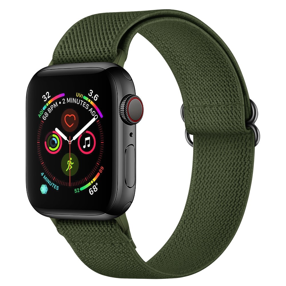 Bracelet extensible en nylon Apple Watch Series 8 41mm, Vert