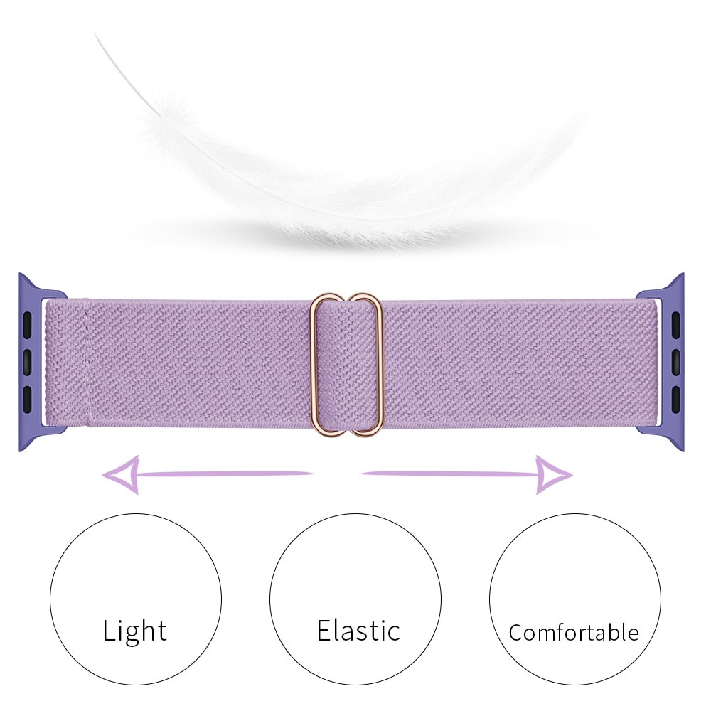 Bracelet extensible en nylon Apple Watch 45mm Series 7, violet