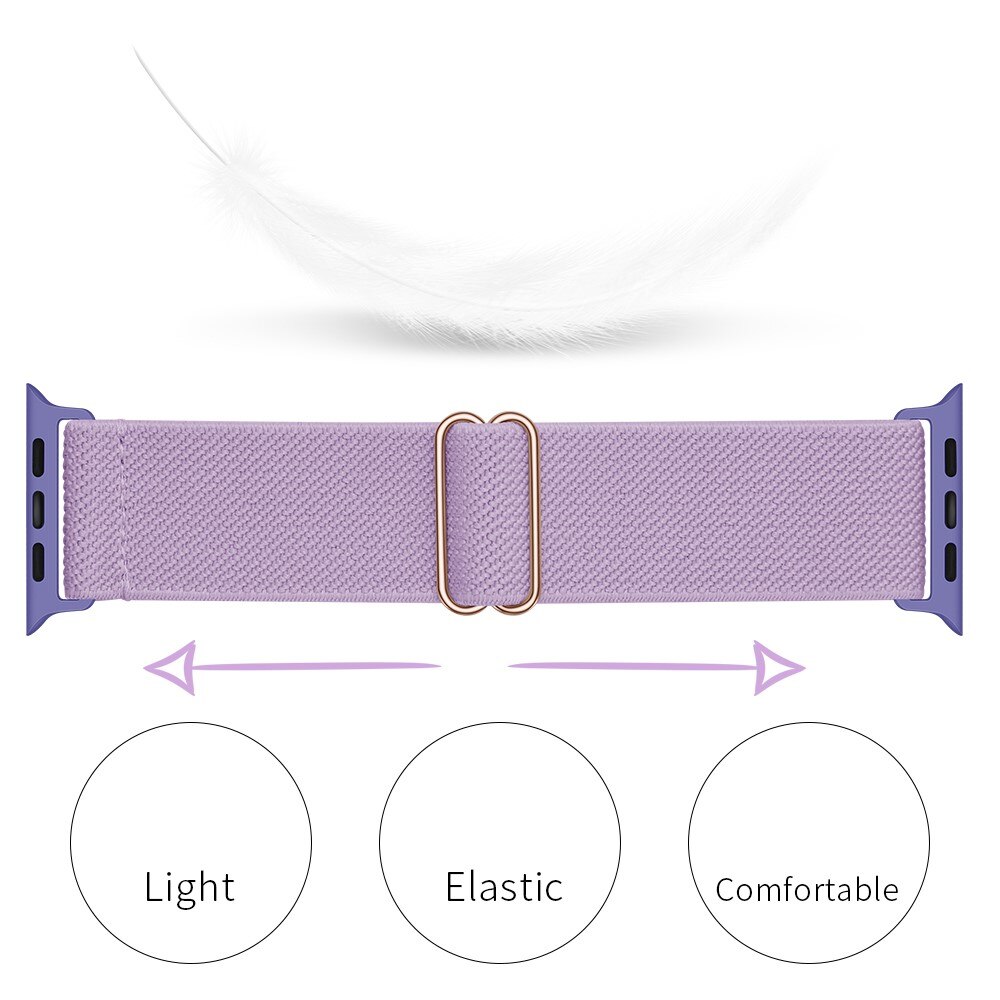 Bracelet extensible en nylon Apple Watch Series 10 46mm, Violet