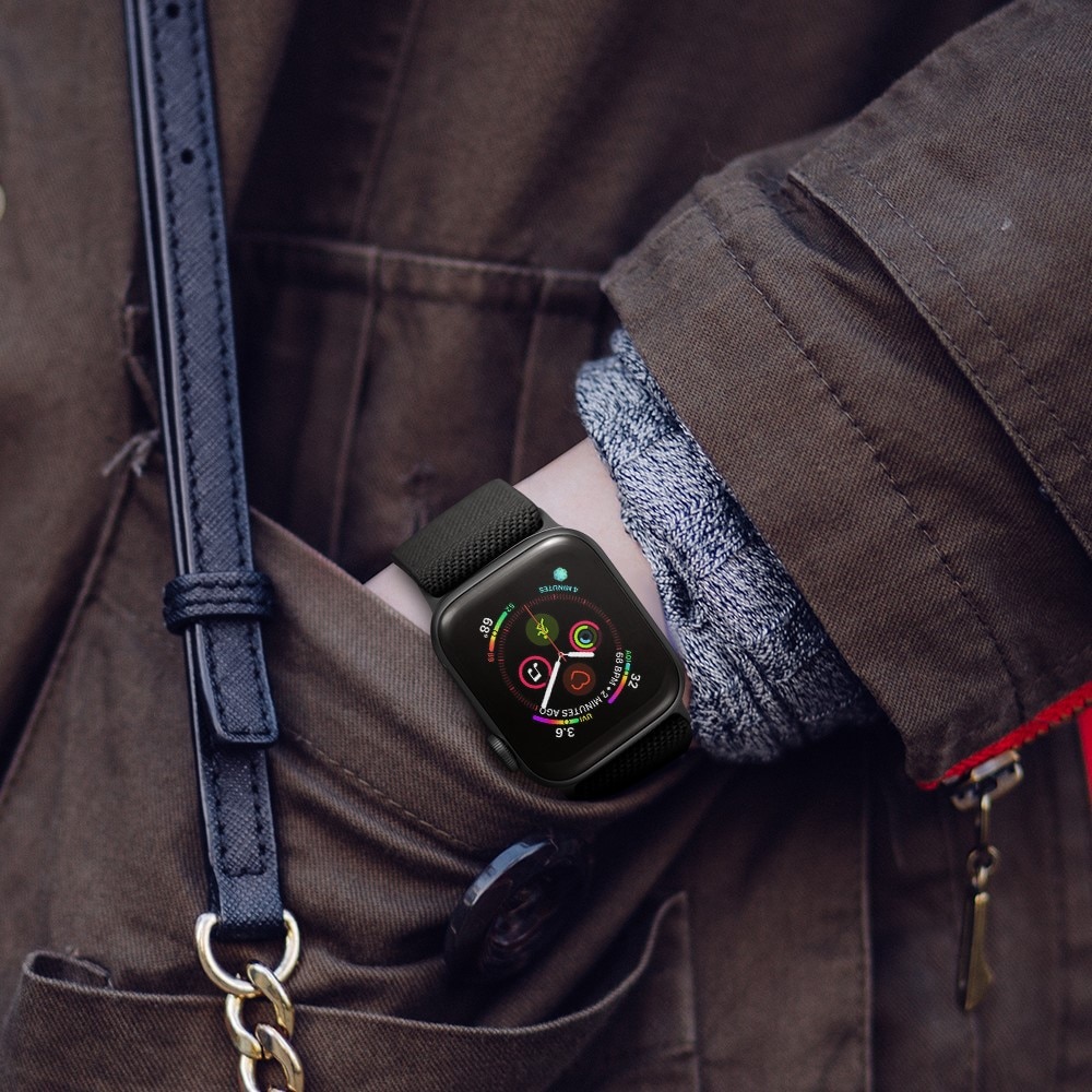 Bracelet extensible en nylon Apple Watch Series 1-3 38mm, Marron foncé