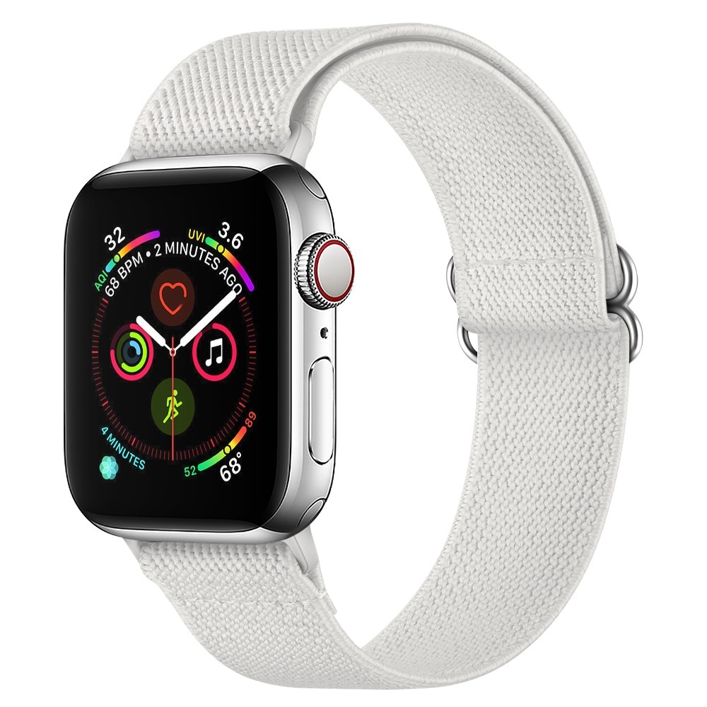 Bracelet extensible en nylon Apple Watch Series 8 45mm, Blanc