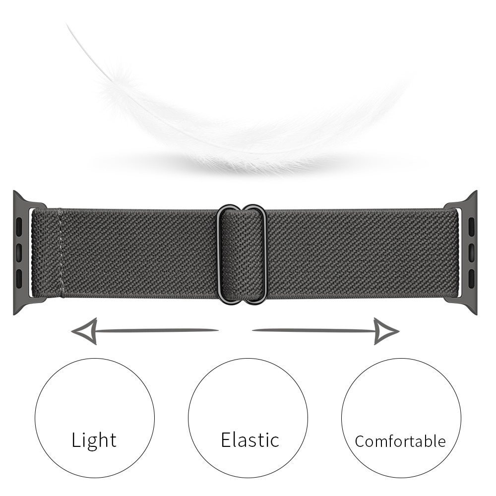 Bracelet extensible en nylon Apple Watch 45mm Series 8, gris