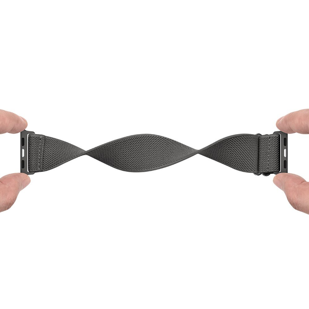 Bracelet extensible en nylon Apple Watch Series 8 45mm, Gris