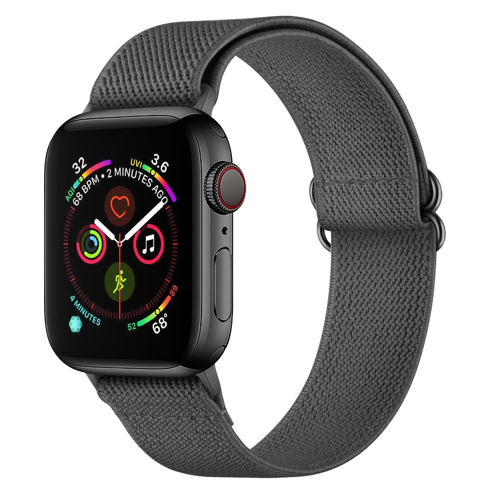 Bracelet extensible en nylon Apple Watch Series 8 45mm, Gris