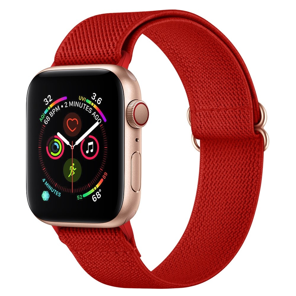 Bracelet extensible en nylon Apple Watch Series 8 45mm, Rouge