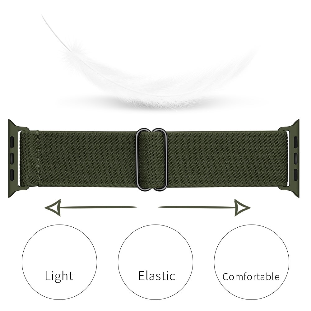 Bracelet extensible en nylon Apple Watch 45mm Series 8, vert