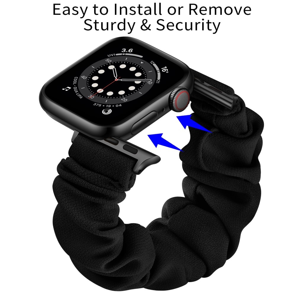 Bracelet Scrunchie Apple Watch 41mm Series 9, noir