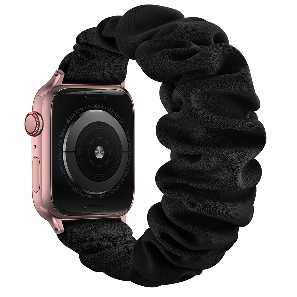 Bracelet Scrunchie Apple Watch SE 40mm, noir/or rose