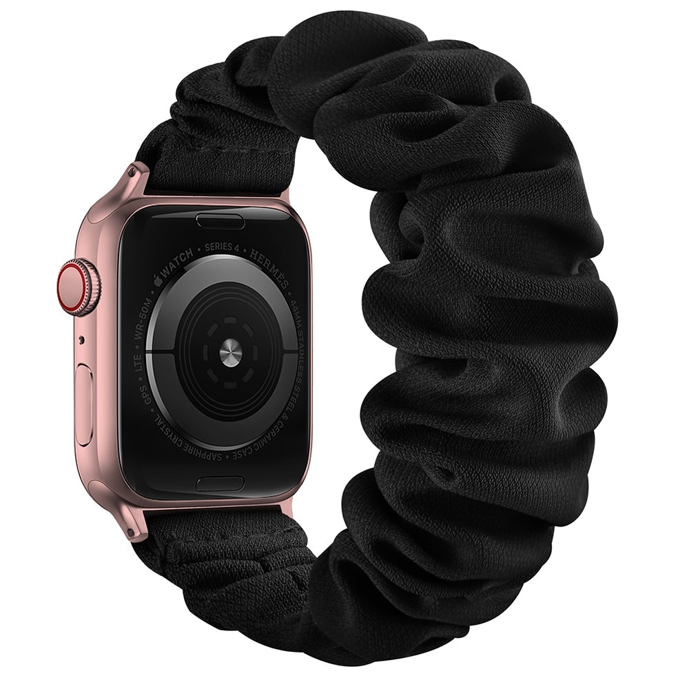 Bracelet Scrunchie Apple Watch 40mm, noir/or rose