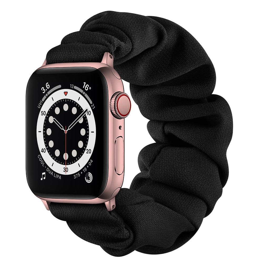 Bracelet Scrunchie Apple Watch 41mm Series 7, noir/or rose