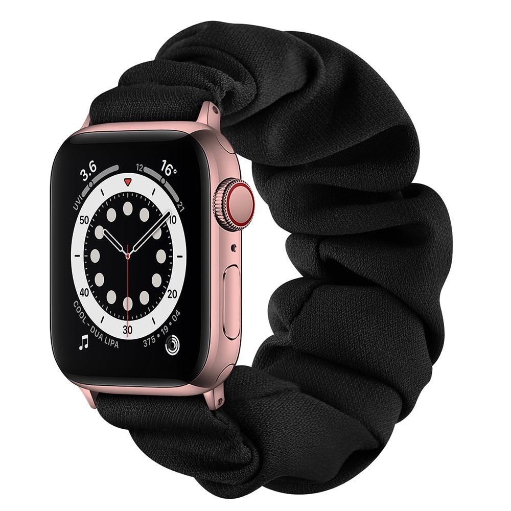 Bracelet Scrunchie Apple Watch SE 40mm, noir/or rose