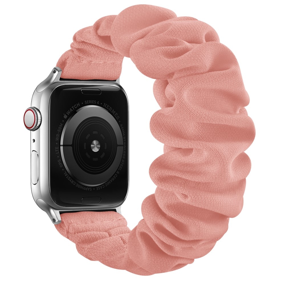 Bracelet Scrunchie Apple Watch 41mm Series 8 Rose/Argent