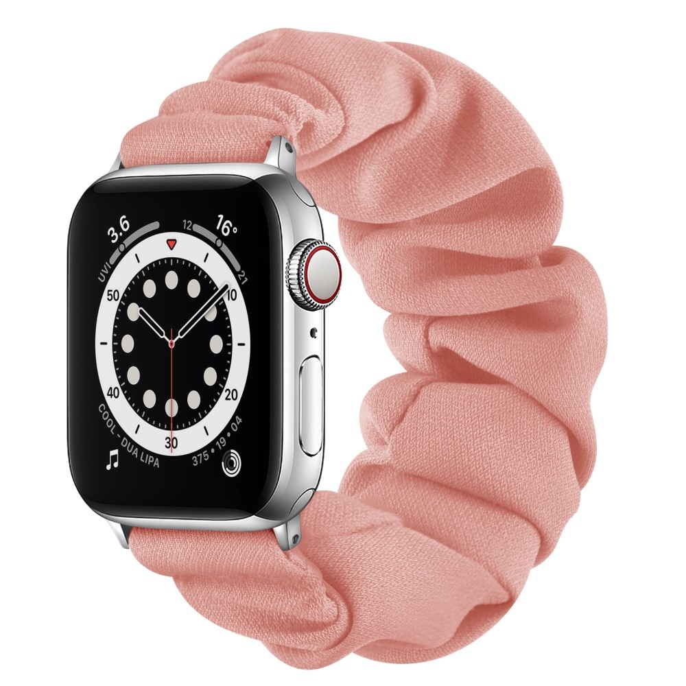 Bracelet Scrunchie Apple Watch 41mm Series 8 Rose/Argent