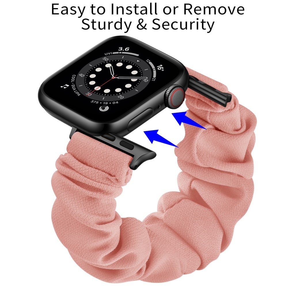 Bracelet Scrunchie Apple Watch 41mm Series 9 rose/argent