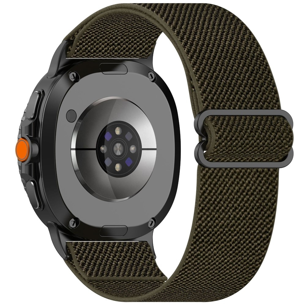 Bracelet extensible en nylon Samsung Galaxy Watch 8 Classic, Vert foncé