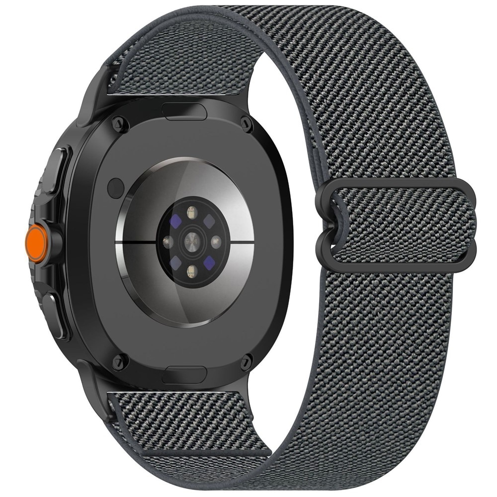 Bracelet extensible en nylon Samsung Galaxy Watch Ultra (2025), Gris foncé