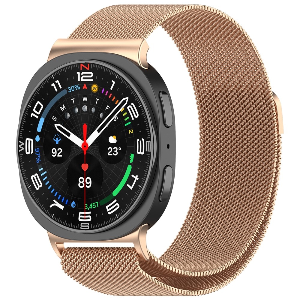 Bracelet milanais pour Samsung Galaxy Watch 8 Classic, Or rose