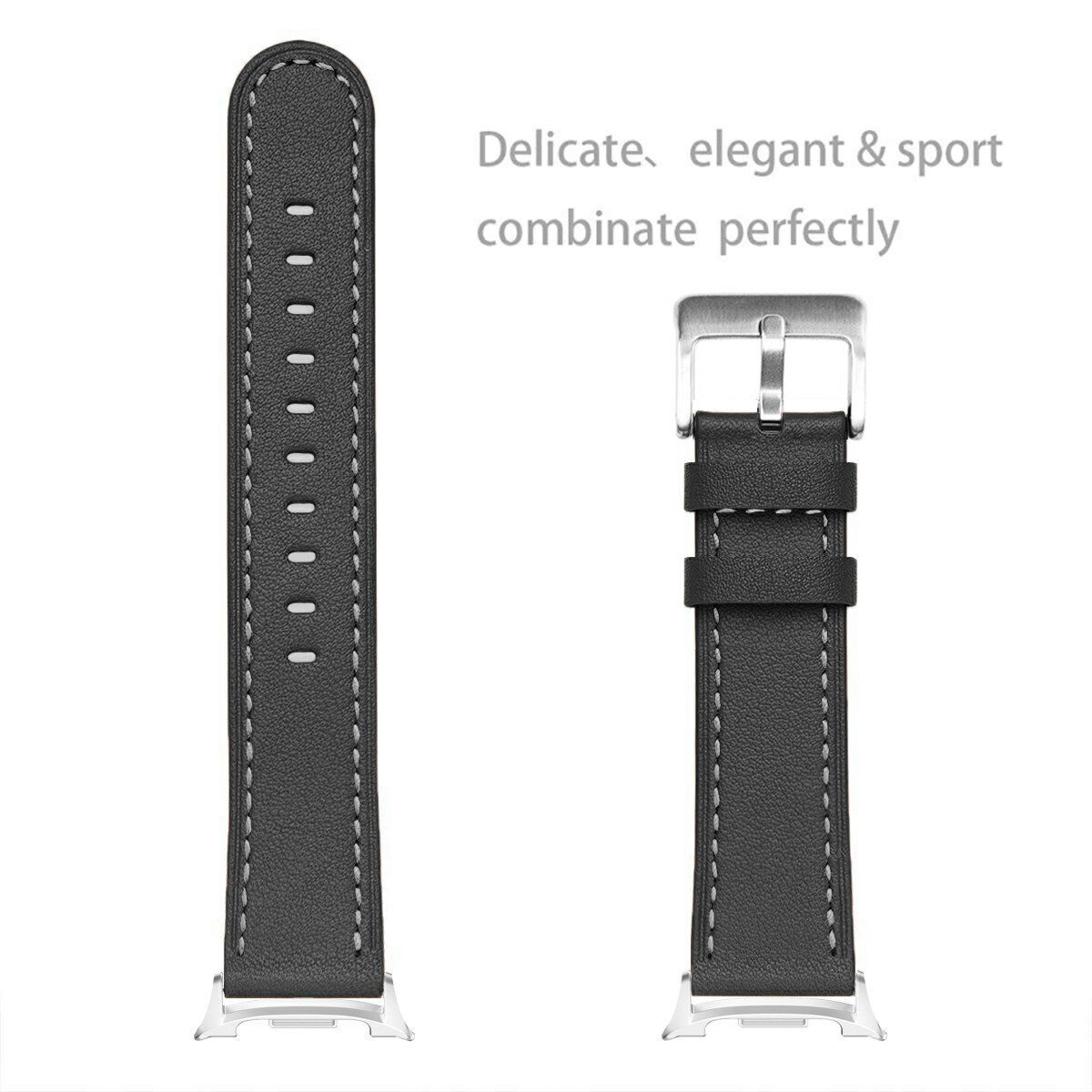 Bracelet en cuir Samsung Galaxy Watch 8 44mm, Noir