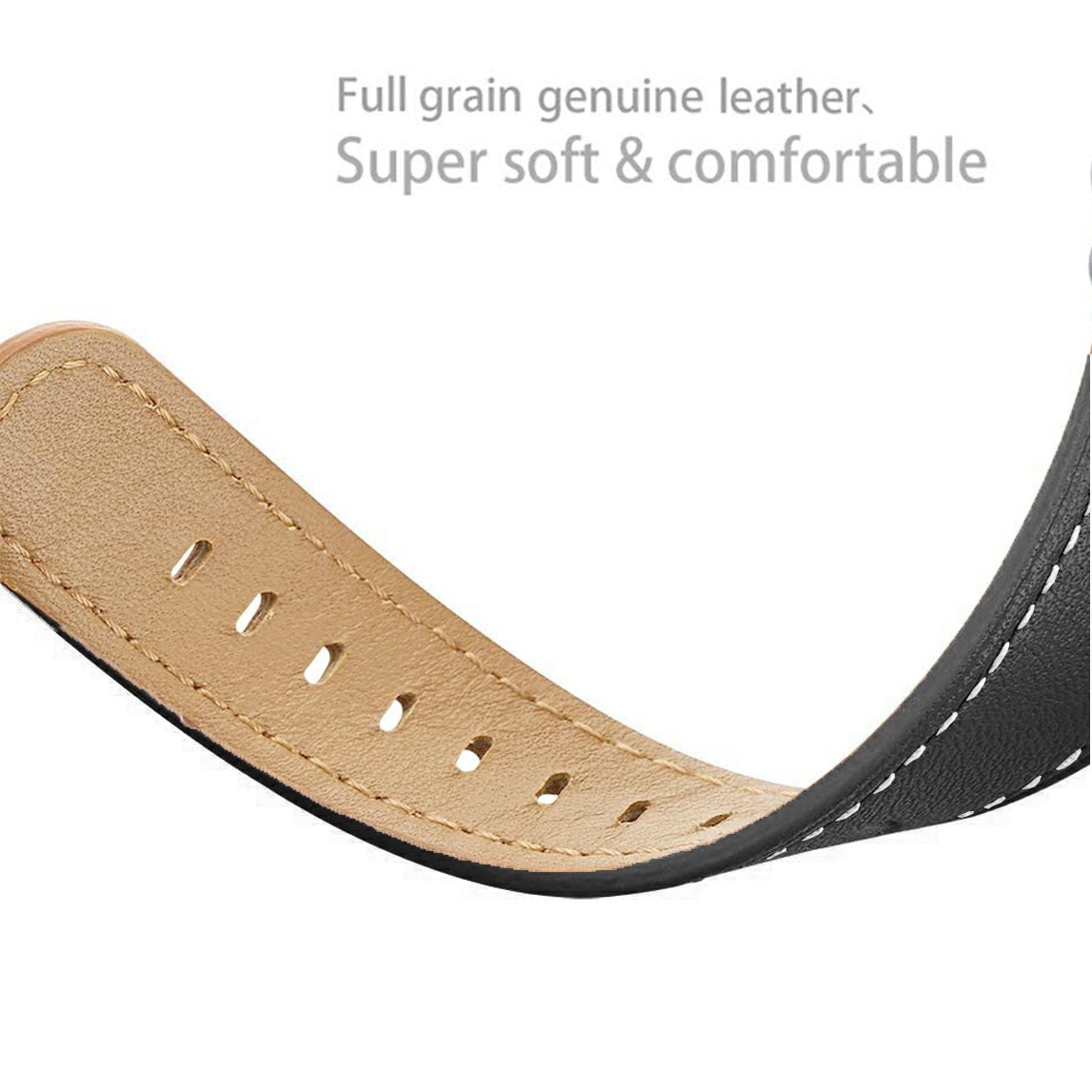 Bracelet en cuir Samsung Galaxy Watch 8 44mm, Noir