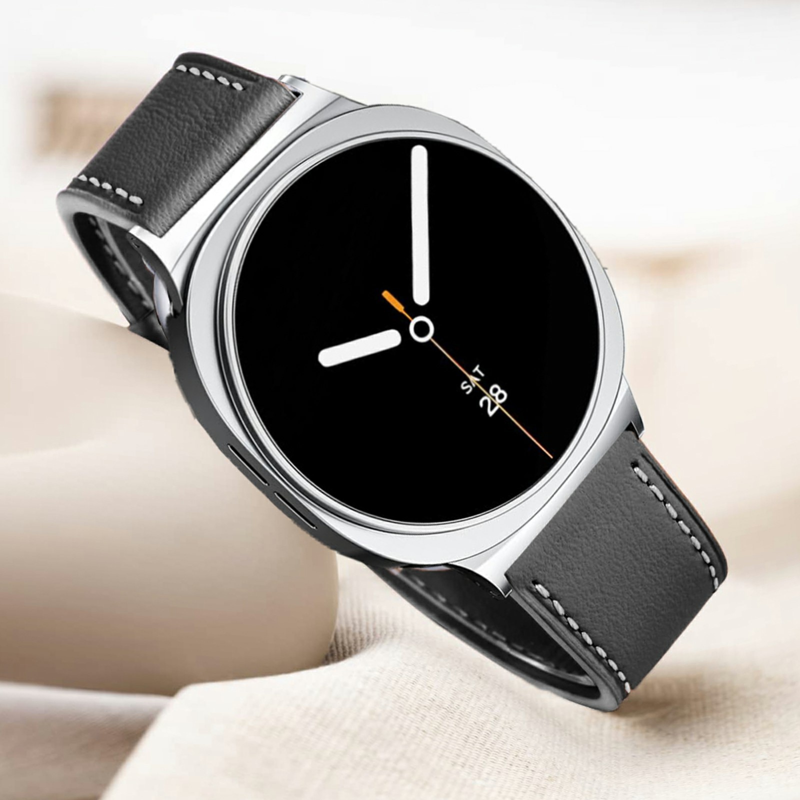 Bracelet en cuir Samsung Galaxy Watch 8 44mm, Noir