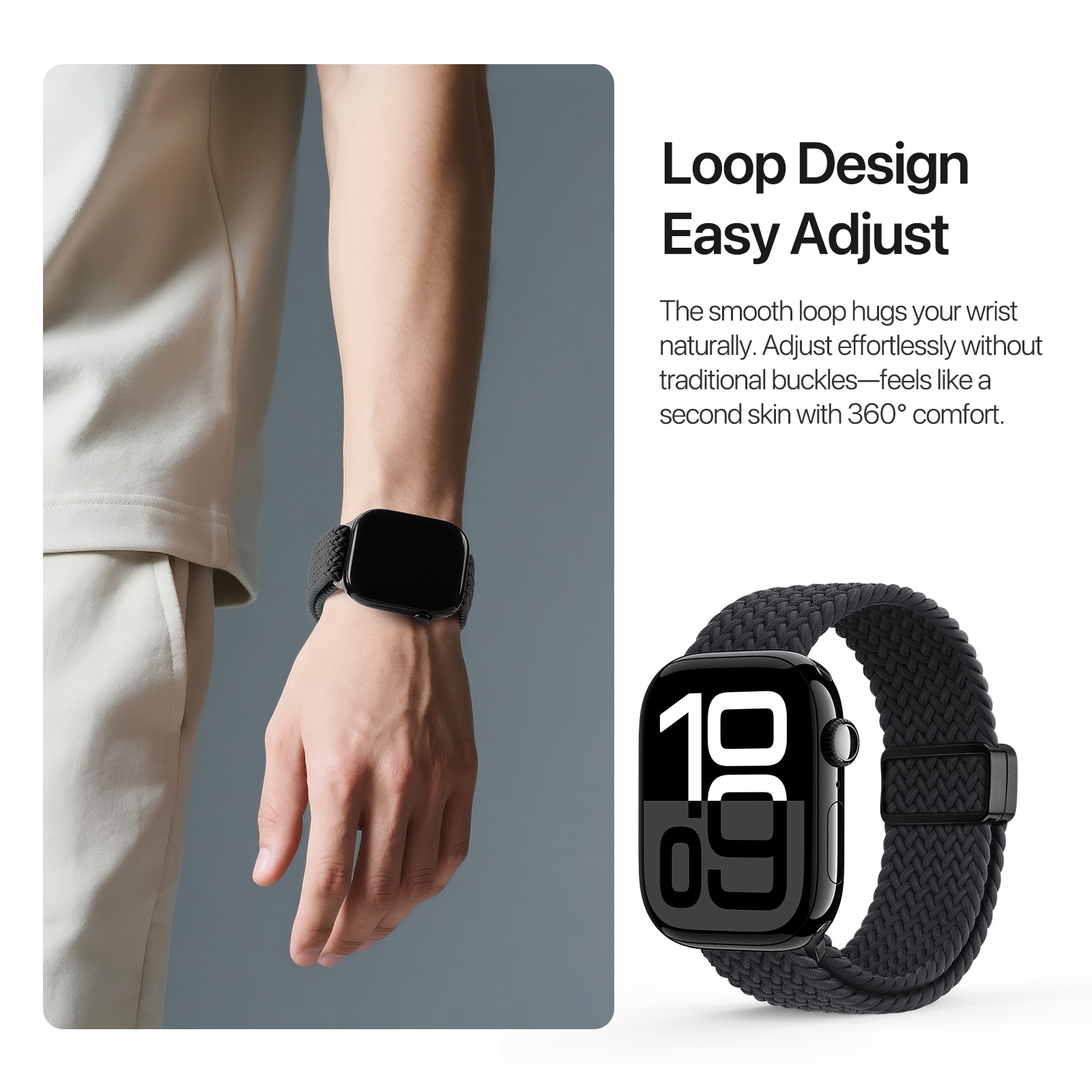 Bracelet en Nylon Woven Apple Watch Series 4-6 44mm, Navy