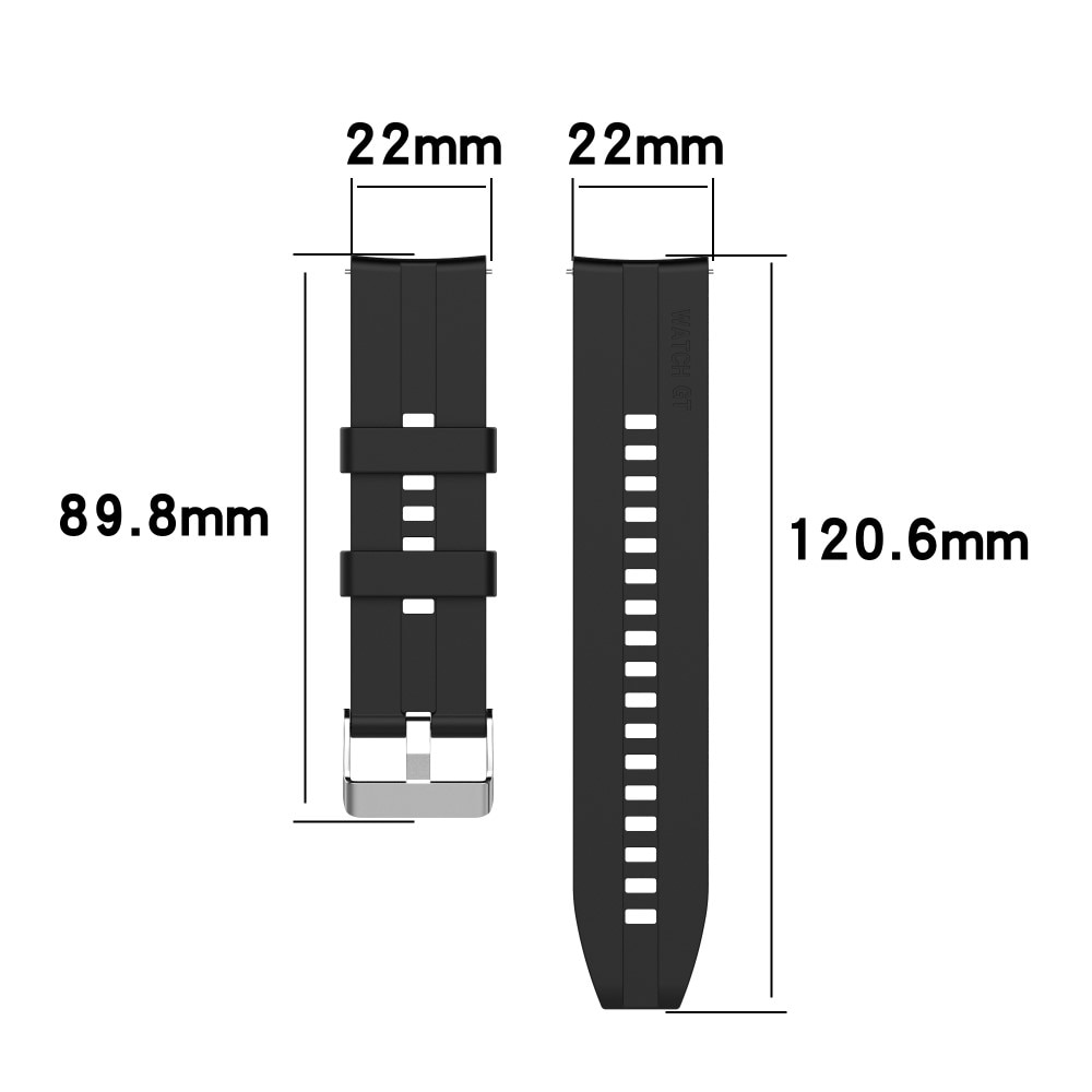 Bracelet en silicone pour Huawei Watch 3/Watch 3 Pro, Noir