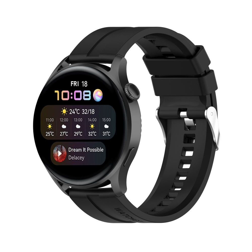 Bracelet en silicone pour Huawei Watch 3/Watch 3 Pro, Noir