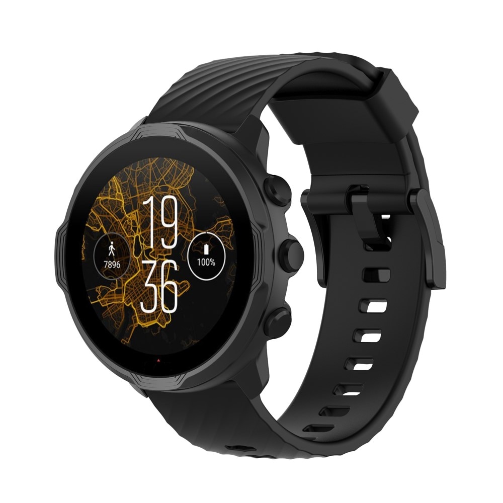 Bracelet en silicone pour Suunto Core Alpha, Noir