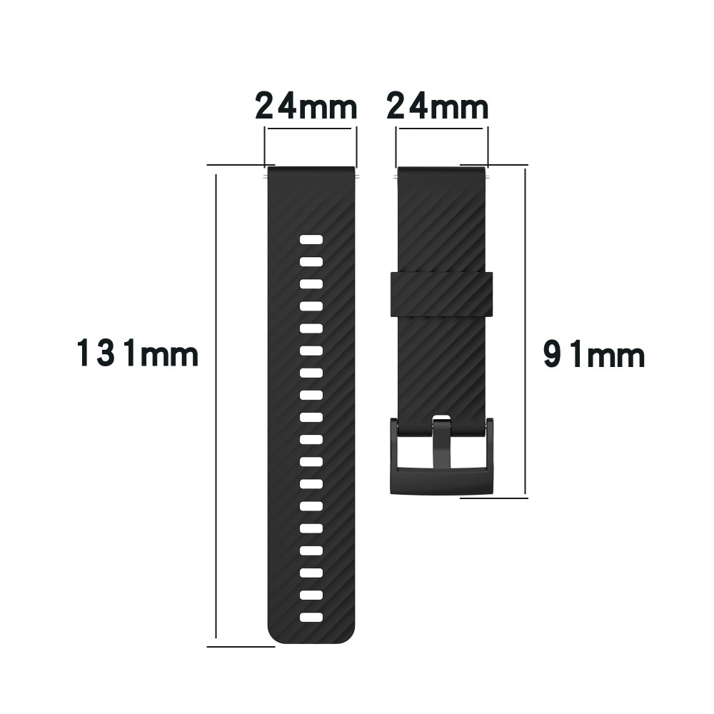 Bracelet en silicone pour Suunto 7/9/9 Baro, noir