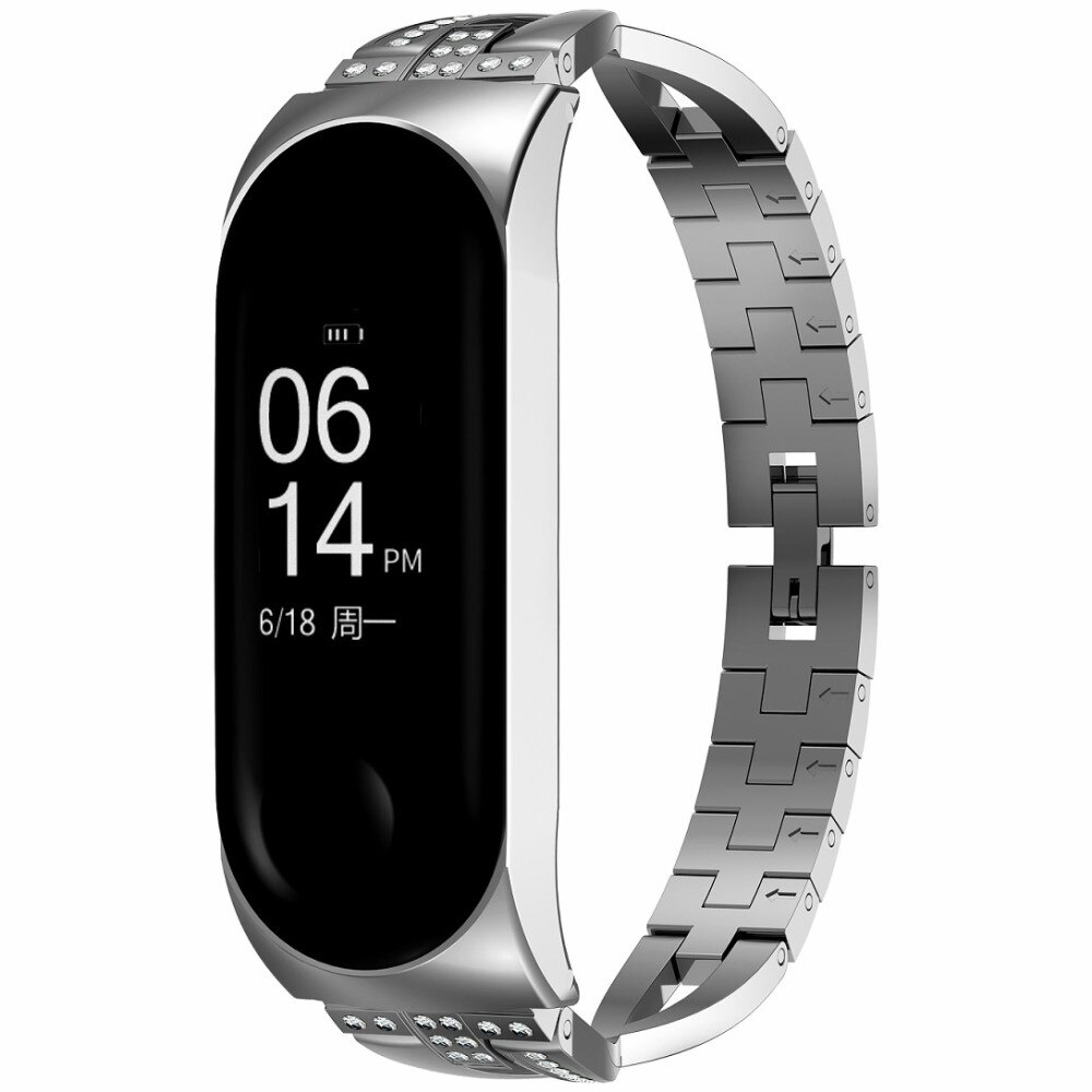 Bracelet Cristal Xiaomi Mi Band 3/4 Argent