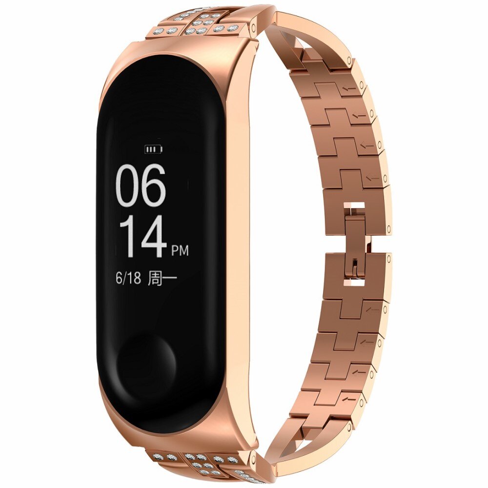 Bracelet Cristal Xiaomi Mi Band 3/4 Or rose