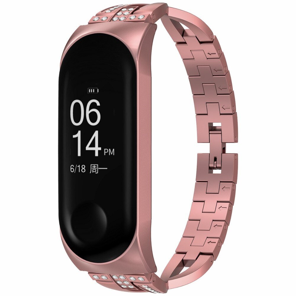 Bracelet Cristal Xiaomi Mi Band 5/6, rose doré