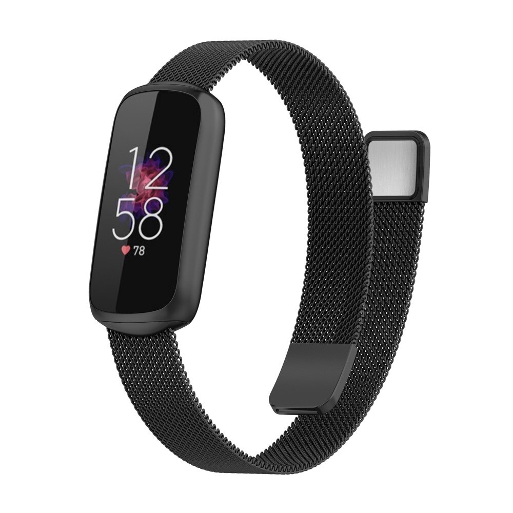 Bracelet milanais pour Fitbit Luxe, noir