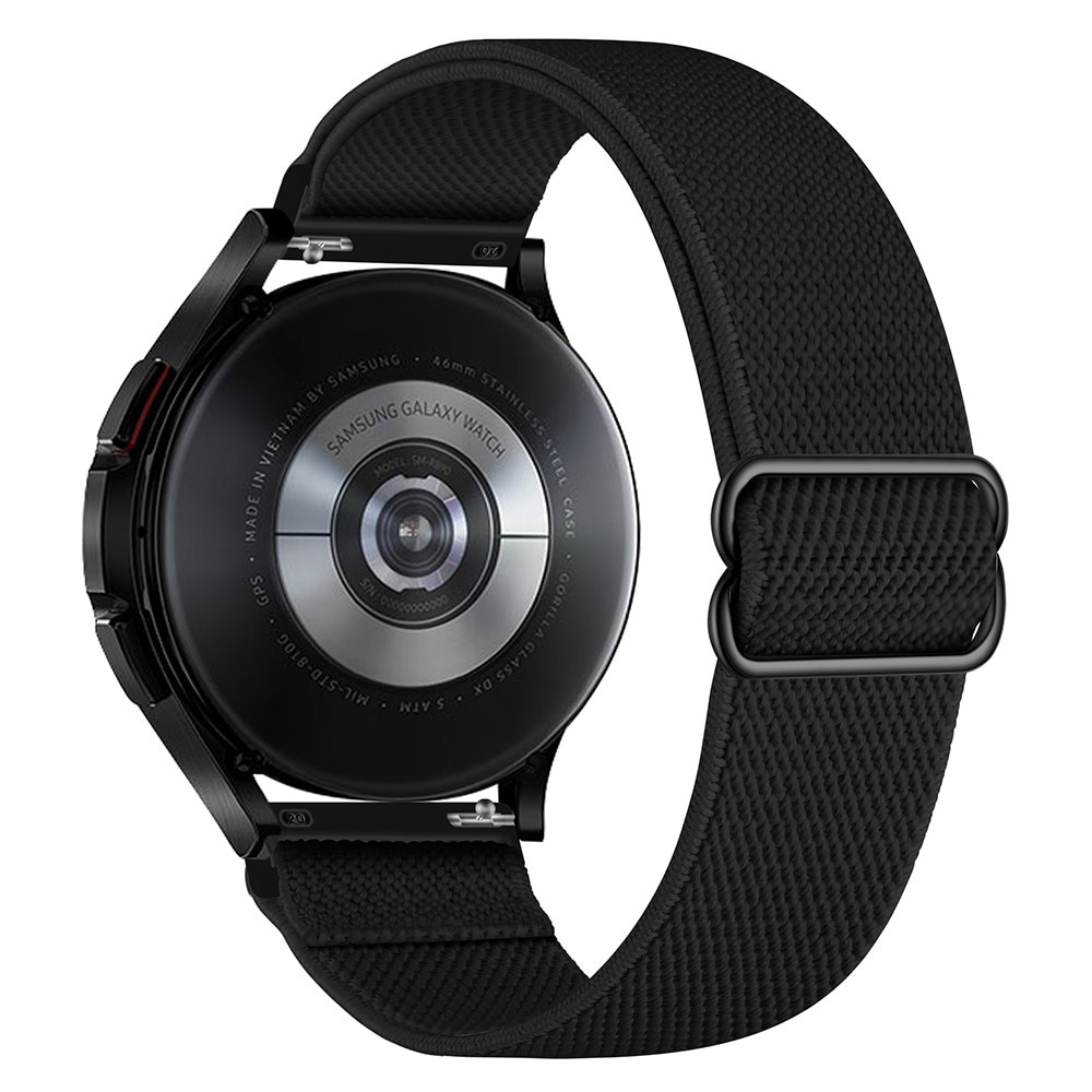 Bracelet extensible en nylon Samsung Galaxy Watch 6 Classic 47mm noir