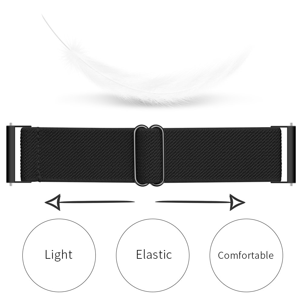 Bracelet extensible en nylon Samsung Galaxy Watch 6 Classic 47mm, noir