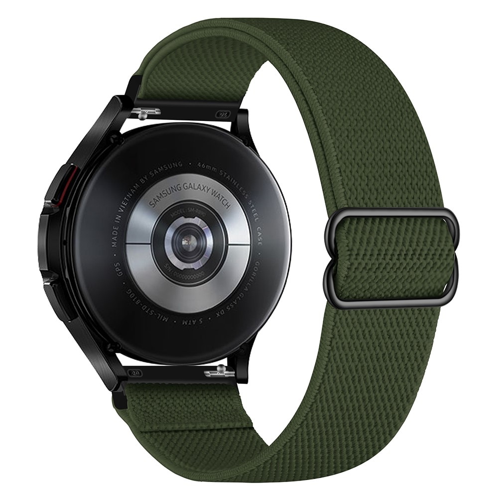 Bracelet extensible en nylon Samsung Galaxy Watch 4 40/42/44/46mm vert foncé