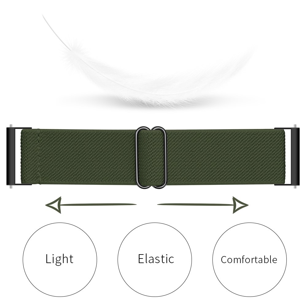 Bracelet extensible en nylon Samsung Galaxy Watch 5 44mm, vert foncé