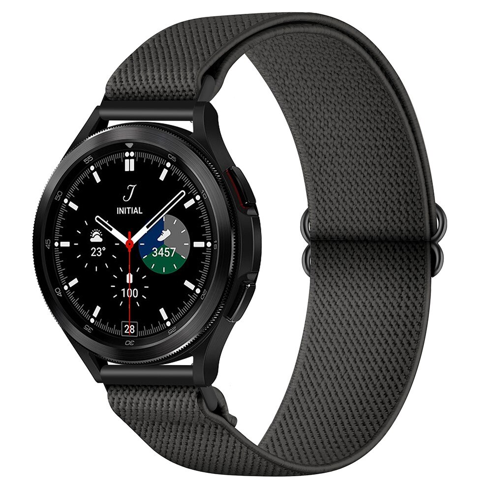 Bracelet extensible en nylon Samsung Galaxy Watch 4 40mm, gris foncé