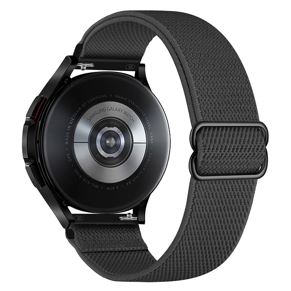 Bracelet extensible en nylon Samsung Galaxy Watch 4 40/44mm, gris foncé